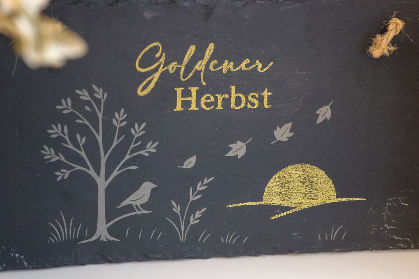 Schiefertafel Goldener Herbst