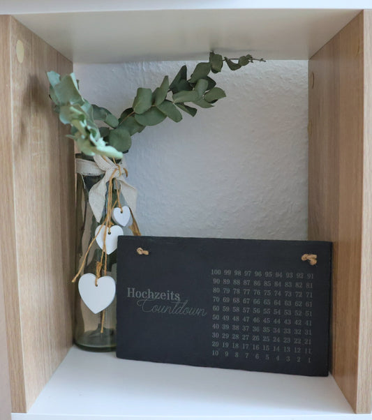 Hochzeitscountdown Schiefertafel