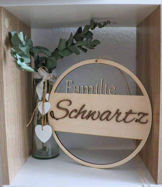 Türschild mit Namen Linde/Walnuss
