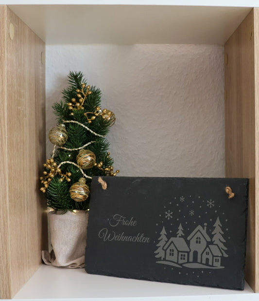 Schiefertafel Winterdorf