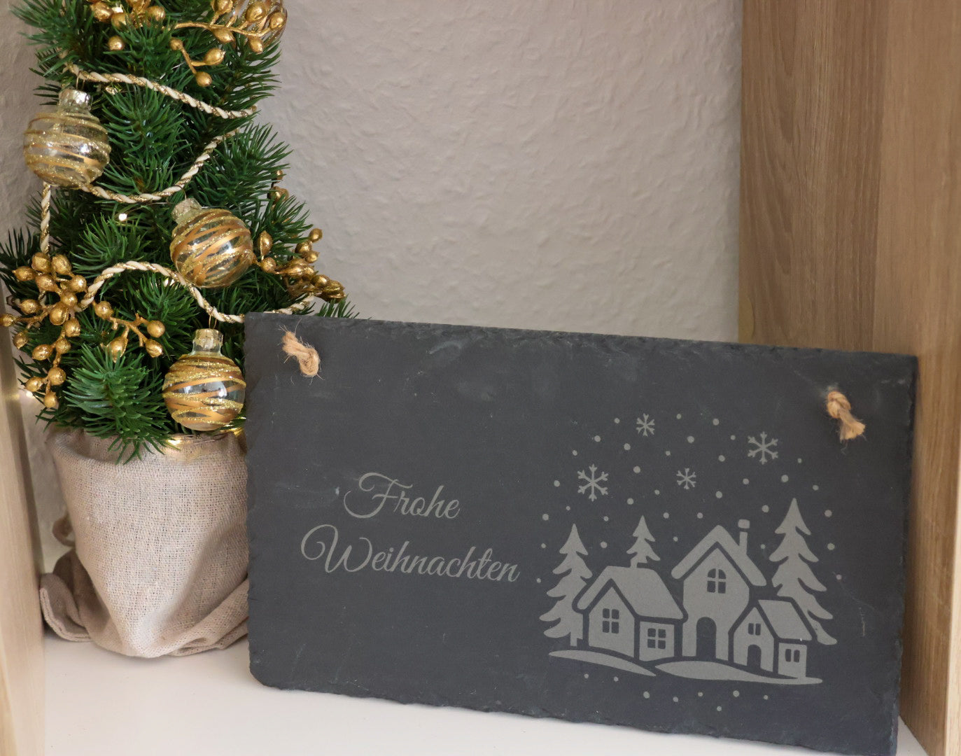 Schiefertafel Winterdorf