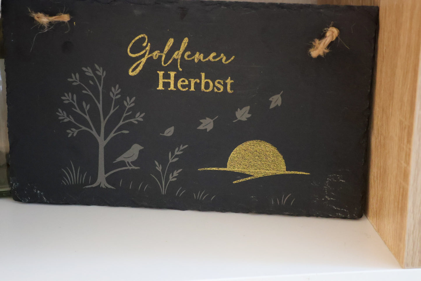 Schiefertafel Goldener Herbst
