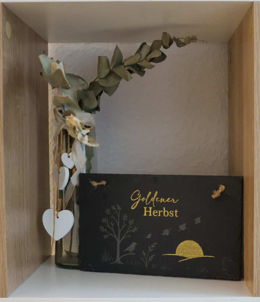 Schiefertafel Goldener Herbst