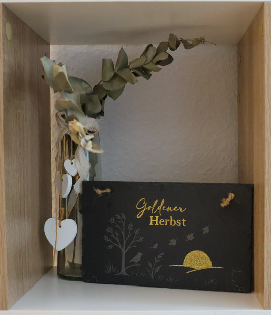 Schiefertafel Goldener Herbst